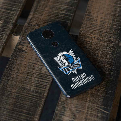 NBA Dallas Mavericks Black Primary Logo Moto E5 Plus Skin