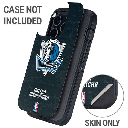 NBA Dallas Mavericks Black Primary Logo Otterbox Defender iPhone Skin