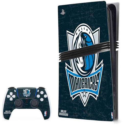 NBA Dallas Mavericks Black Primary Logo PS5 Pro Bundle Skin