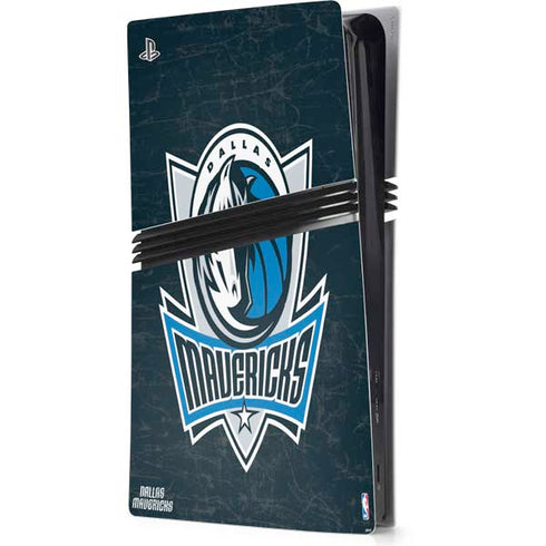 NBA Dallas Mavericks Black Primary Logo PS5 Pro Console Skin