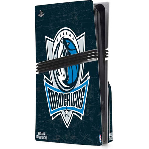 NBA Dallas Mavericks Black Primary Logo PS5 Pro Disk Console Skin
