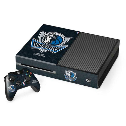 NBA Dallas Mavericks Black Primary Logo Xbox One Console and Controller Bundle Skin