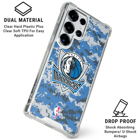 NBA Dallas Mavericks Digi Camo Galaxy S25 Ultra Clear Case
