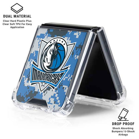 NBA Dallas Mavericks Digi Camo Galaxy Z Flip6 Clear Case