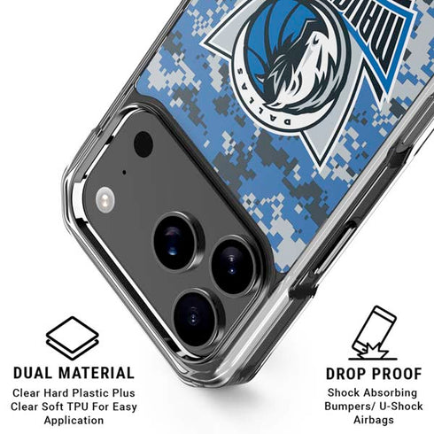 NBA Dallas Mavericks Digi Camo iPhone 18 Pro Clear Case