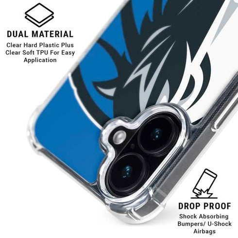 NBA Dallas Mavericks Large Logo iPhone 16 Plus Clear Case