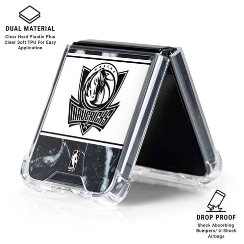 NBA Dallas Mavericks Marble Galaxy Z Flip6 Clear Case