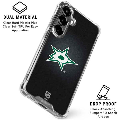 NHL Dallas Stars Black Background Galaxy S26 Clear Case