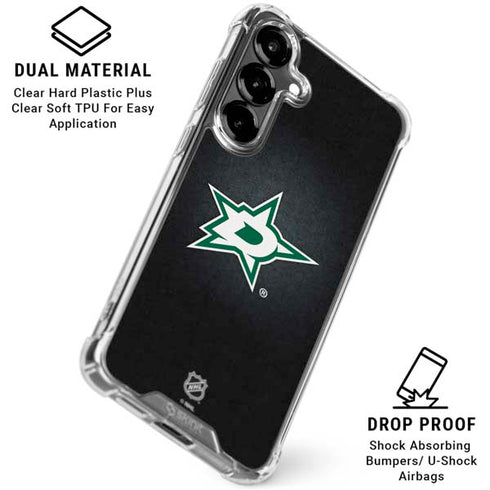 NHL Dallas Stars Black Background Galaxy S26 Plus Clear Case