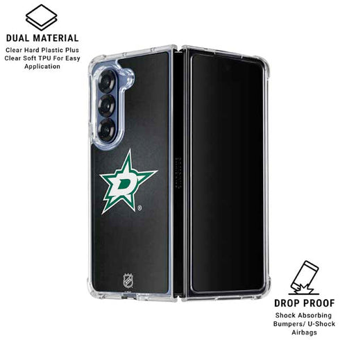 NHL Dallas Stars Black Background Galaxy Z Fold6 Clear Case