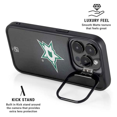 NHL Dallas Stars Black Background iPhone 14 Pro Kickstand Case