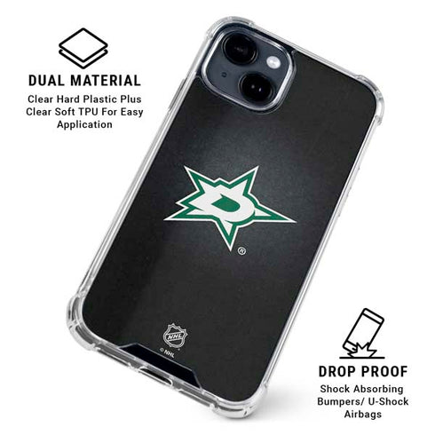 NHL Dallas Stars Black Background iPhone 15 Clear Case