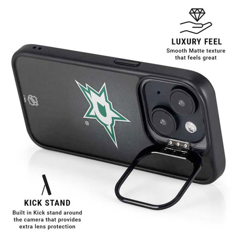 NHL Dallas Stars Black Background iPhone 15 Kickstand Case