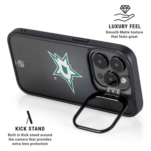 NHL Dallas Stars Black Background iPhone 15 Pro Kickstand Case