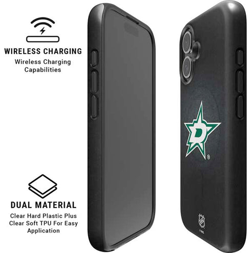 NHL Dallas Stars Black Background iPhone 16 Plus Magsafe Impact Case