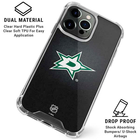 NHL Dallas Stars Black Background iPhone 16 Pro Clear Case