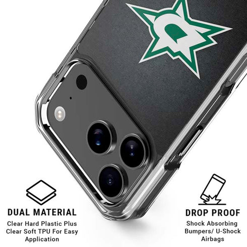 NHL Dallas Stars Black Background iPhone 18 Pro Clear Case