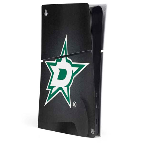 NHL Dallas Stars Black Background PS5 Slim Digital Edition Console Skin