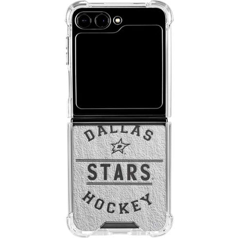 NHL Dallas Stars Black Text Galaxy Z Flip6 Clear Case
