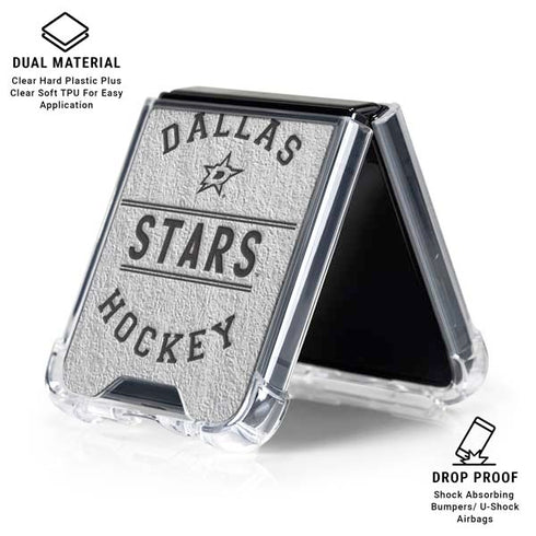 NHL Dallas Stars Black Text Galaxy Z Flip6 Clear Case