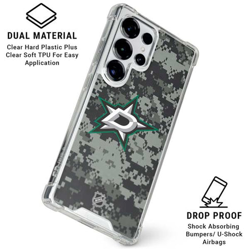 NHL Dallas Stars Camo Galaxy S25 Ultra Clear Case