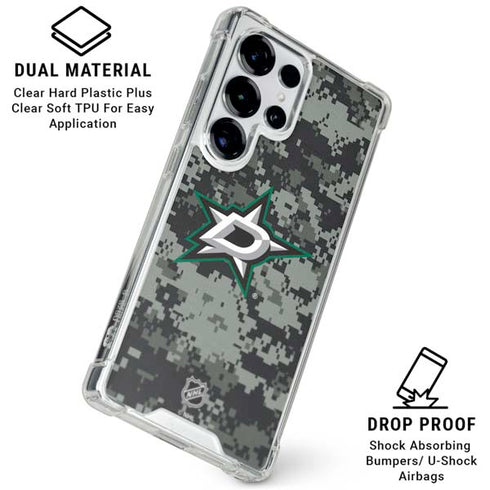 NHL Dallas Stars Camo Galaxy S26 Ultra Clear Case