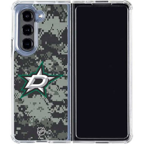 NHL Dallas Stars Camo Galaxy Z Fold5 5G Clear Case