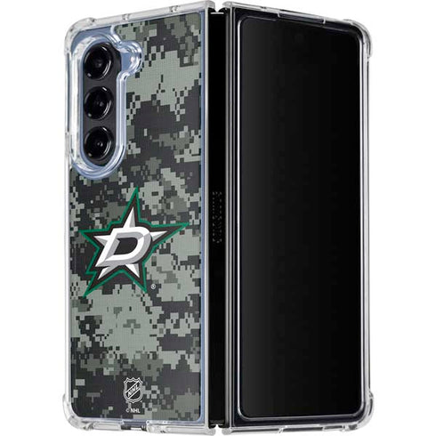 NHL Dallas Stars Camo Galaxy Z Fold5 5G Clear Case