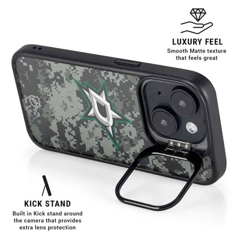 NHL Dallas Stars Camo iPhone 15 Kickstand Case