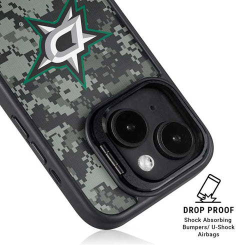 NHL Dallas Stars Camo iPhone 15 Plus Kickstand Case
