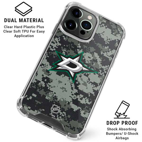 NHL Dallas Stars Camo iPhone 16 Pro Clear Case