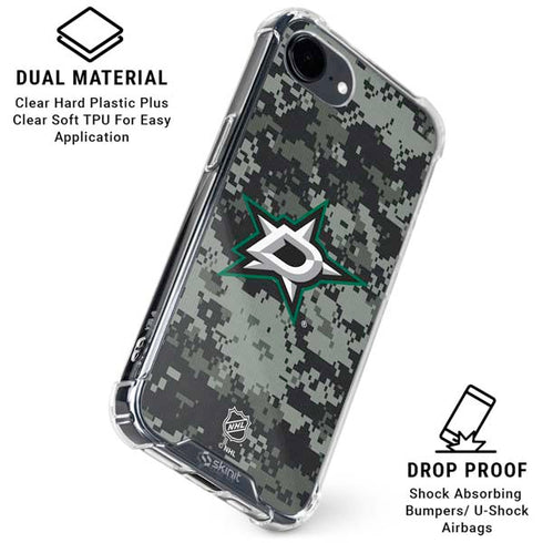 NHL Dallas Stars Camo iPhone 16e Clear Case