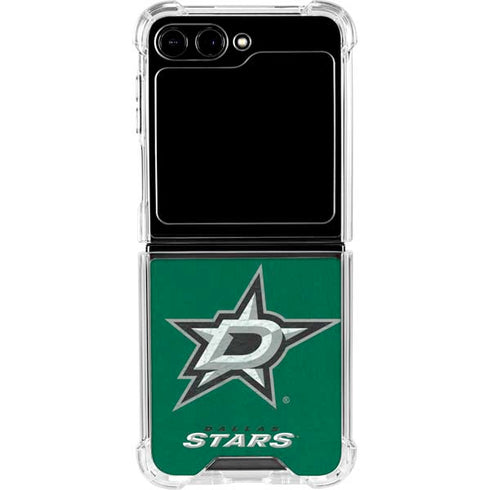 NHL Dallas Stars Distressed Galaxy Z Flip6 Clear Case