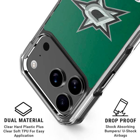 NHL Dallas Stars Distressed iPhone 17 Pro Clear Case