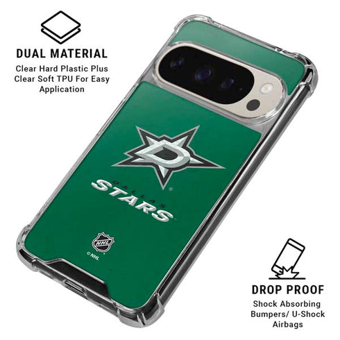 NHL Dallas Stars Distressed Pixel 9/9 Pro Clear Case