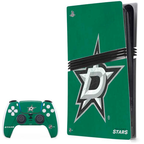 NHL Dallas Stars Distressed PS5 Pro Bundle Skin
