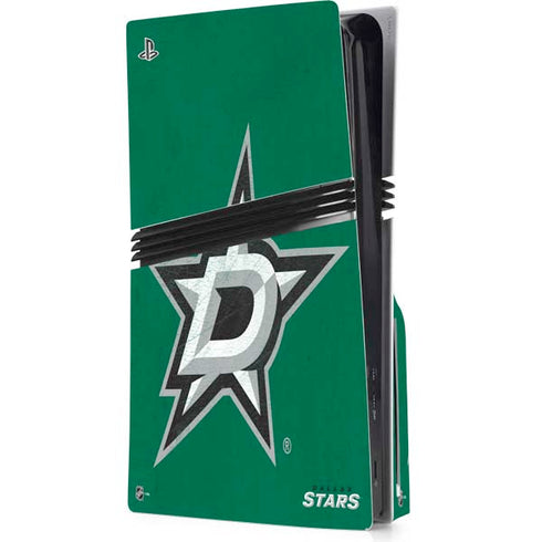 NHL Dallas Stars Distressed PS5 Pro Disk Console Skin