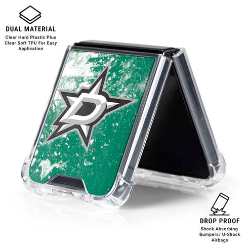 NHL Dallas Stars Frozen Galaxy Z Flip6 Clear Case