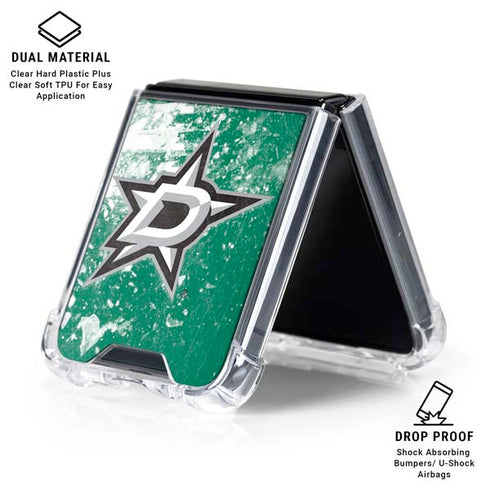 NHL Dallas Stars Frozen Galaxy Z Flip7 Clear Case