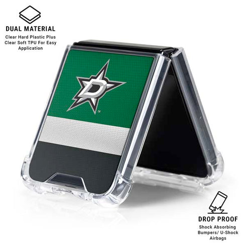 NHL Dallas Stars Jersey Galaxy Z Flip6 Clear Case