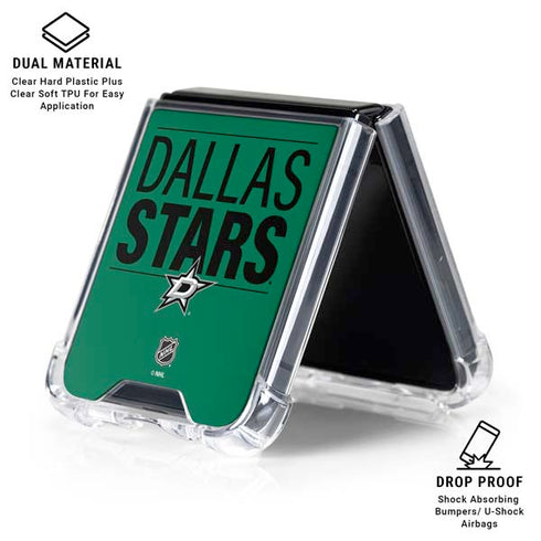 NHL Dallas Stars Lineup Galaxy Z Flip6 Clear Case
