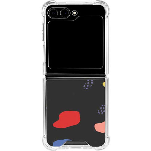 Dark Color Pop Galaxy Z Flip6 Clear Case