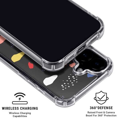 Dark Color Pop iPhone 16 Plus Clear Case