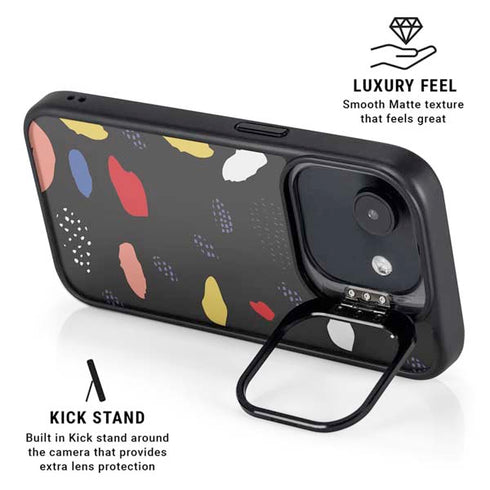 Dark Color Pop iPhone 16e Kickstand Case