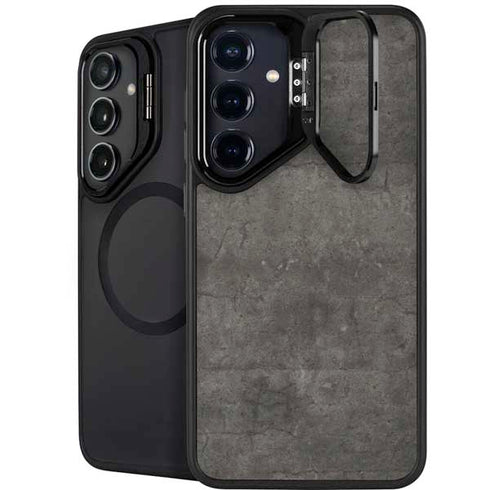 Dark Iron Grey Concrete Galaxy S25 Plus Kickstand Case