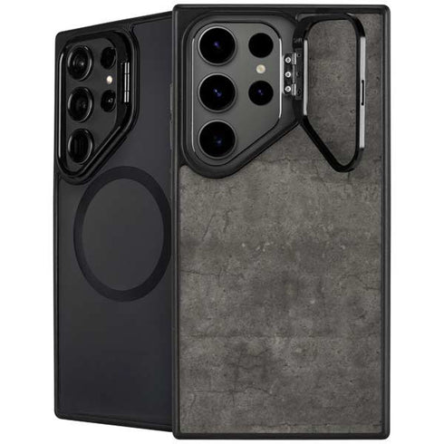 Dark Iron Grey Concrete Galaxy S24 Ultra Kickstand Case