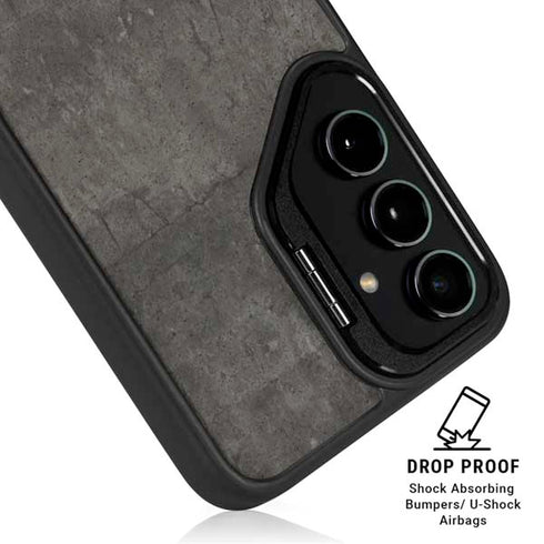 Dark Iron Grey Concrete Galaxy S25 Ultra Kickstand Case