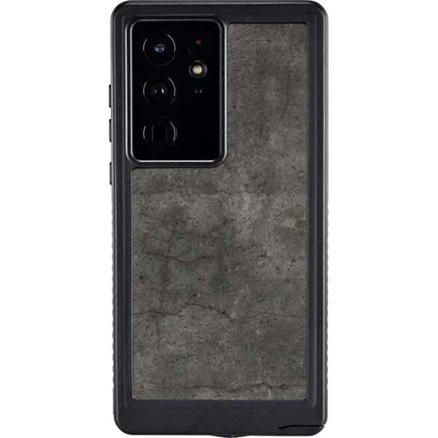 Dark Iron Grey Concrete Galaxy S24 Ultra Waterproof Case