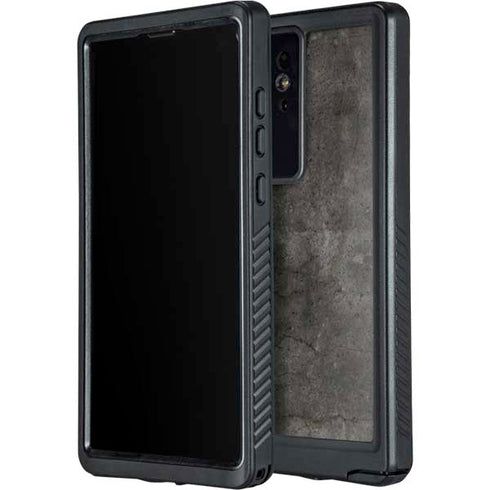 Dark Iron Grey Concrete Galaxy S24 Ultra Waterproof Case