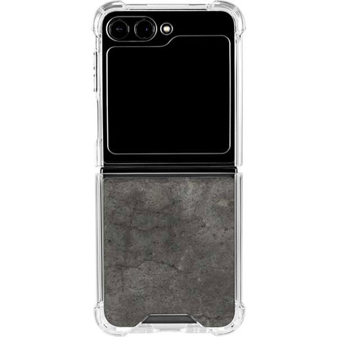 Dark Iron Grey Concrete Galaxy Z Flip6 Clear Case